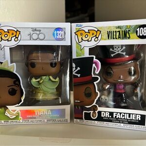 Funko Pop! Tiana in Green Dress and Dr. Facilier in Black Hat